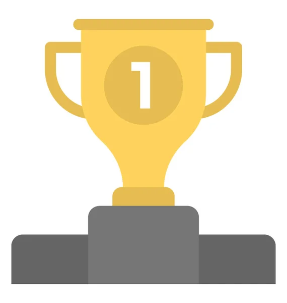 Golden Trophy Winners Pedestal First Runner — Stock Vector