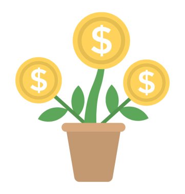 Bir pot bitki ile iş büyüme gösteren para büyüme