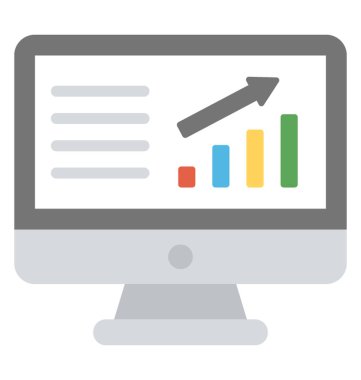 İş istatistikleri simgeleyen grafik veri ile bir dizüstü bilgisayar ekran