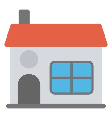 Müstakil ev bina dış tasarımını düz simgesi