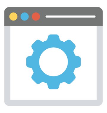 Web sayfası bir dişli çark, yazılım geliştirme kavramı gösteren 