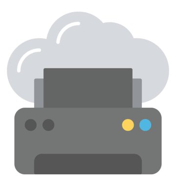 Bir yazıcı bağlı bulut bulut bilgi işlem-tabanlı ağ yazıcısı simgeleyen ile 