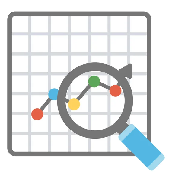 Magnifier over trending line graph depicting sales forecasting