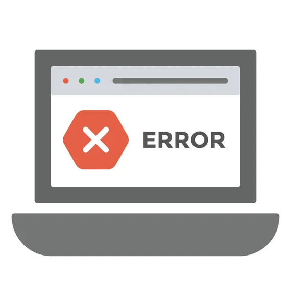Página Web Com Sinal Erro Simbolizando Erro Página Web Página — Vetor de Stock