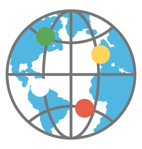 Wereldbol Met Verbindingen Symboliseert Wereldwijd Netwerk — Stockvector