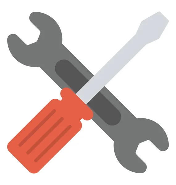 Klíč Šroubovák Symbolizující Web Vývojové Nástroje — Stockový vektor