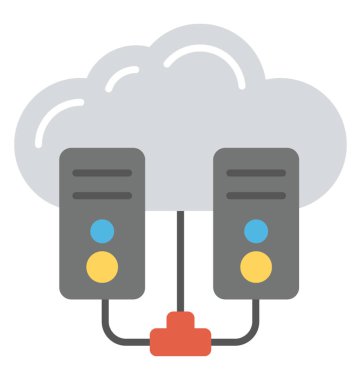 Simgesi tasarım bir bulut ağ sunucusunun doodle