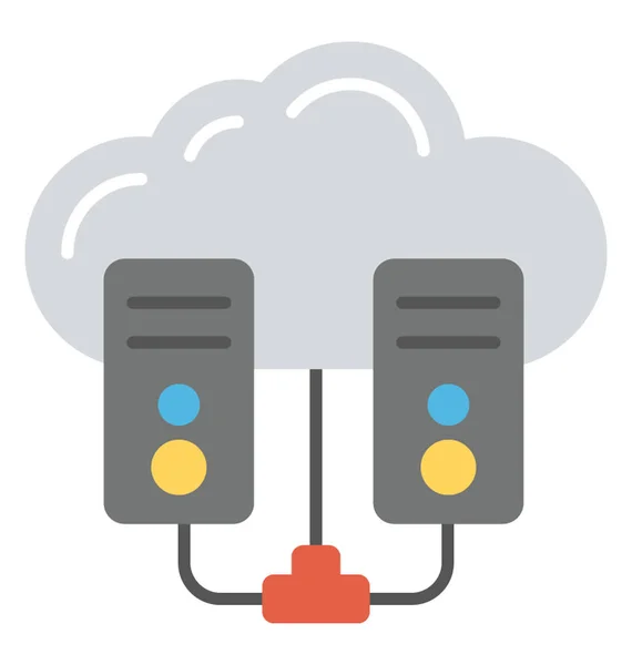 Conception Icône Doodle Serveur Réseau Cloud — Image vectorielle