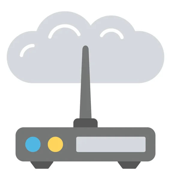 Routeur Cloud Icône Design Plat — Image vectorielle