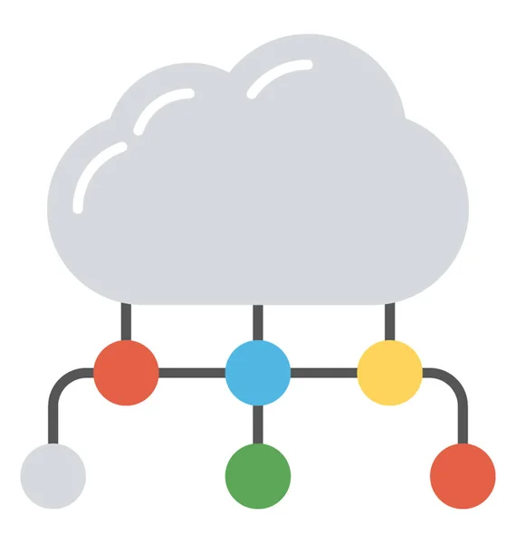 Wykres Sieci Przetwarzania Chmurze — Wektor stockowy
