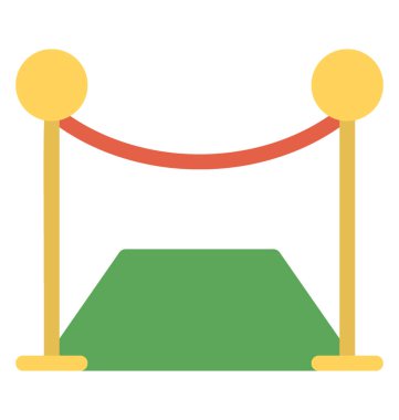 Düz kırmızı halı, açılış töreni simgeleyen simgesi tasarım konsepti