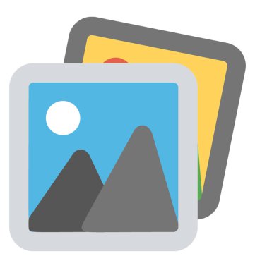 Fotoğraf veya fotoğrafları, düz simgesi 