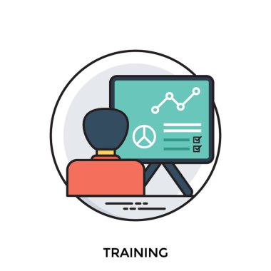 Grafikler ve çizelgeler, ile LCD ekran önünde oturan insan avatar bir kavram büyüme analizi için 