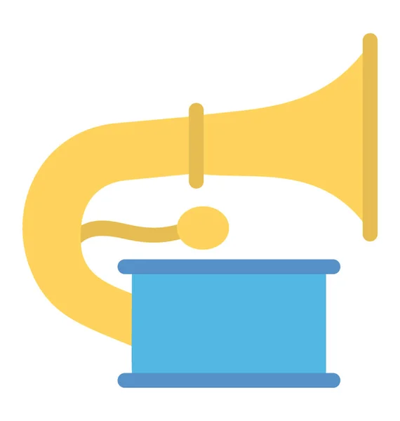 Altmodisches Musikinstrument Grammophon Oder Plattenspieler — Stockvektor