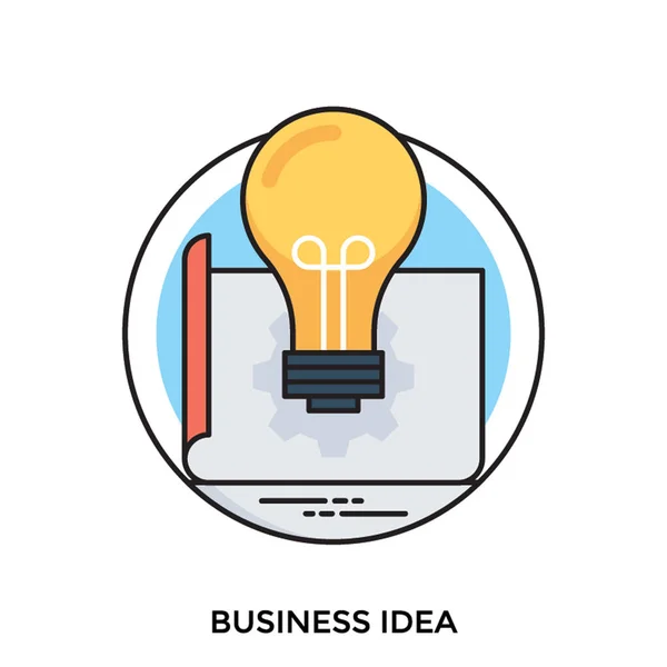 开放的商业计划连同灯泡的商业理念的概念 — 图库矢量图片