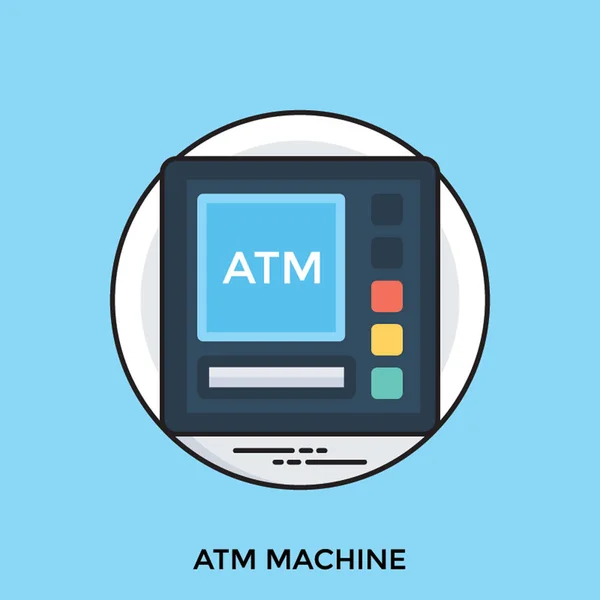 Ikonę Wskazującą Urządzenie Elektroniczne Używane Dla Transakcji Pieniężnych Bankomatu — Wektor stockowy
