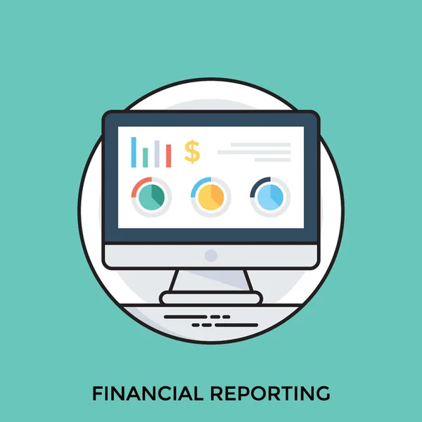 Lcd Bureaublad Tonen Geld Rating Grafieken Diagrammen Symboliseren Financiële Verslaglegging — Stockvector