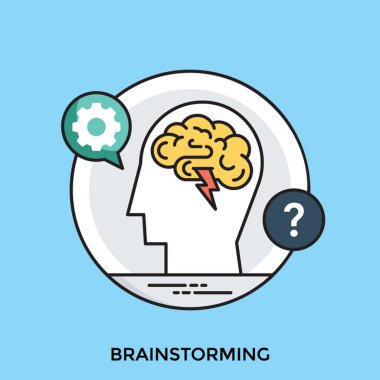 İnsan beyni üzerinden işlem beyin fırtınası bir gösterimi dişliler ve karışıklık aklınızda bulunması 