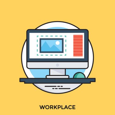 İşyeri kavramı tasvir bir odada bir masa üstünde a bilgisayar 