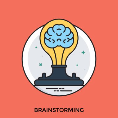 İnsan beyni basınç ampul içinde üzerinden işlem beyin fırtınası bir gösterimi