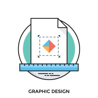 Grafik tasarım işlemi temsil eden bir taslak üzerinde sembolik olarak temsil 