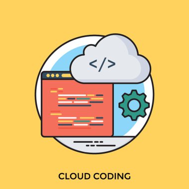 Bulut grafik ve bulut kodlama temsil eden gera içeren Web sayfası