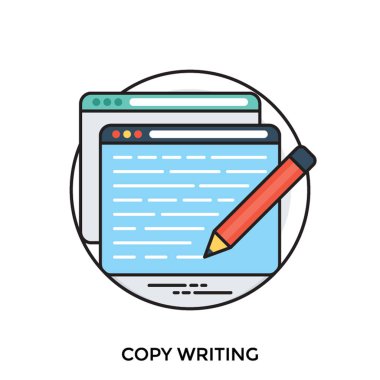 Copywriting fikrine gösterilen kalem kullanımı ile yazılmış aynı metni ile iki ekran 