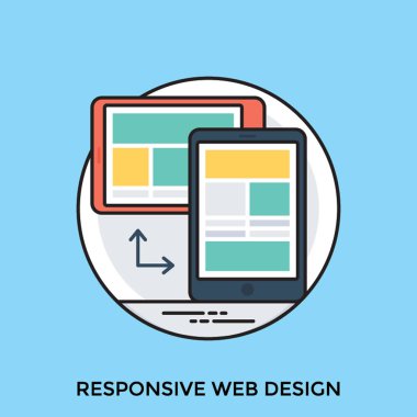 Bir tablet ve duyarlı tasarım hakkında bir fikir gösterilen içinde aynı grafik tasarım bir smartphone ekran simgesi 