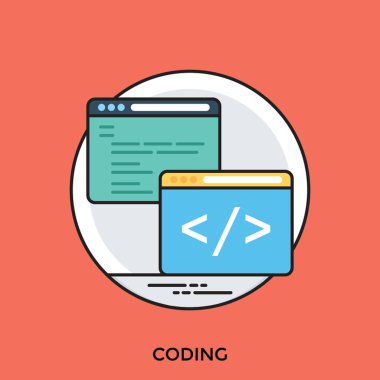Kodlama ve köprü metni ile iki bilgisayar ekranları 