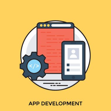 Programlama dilleri uygulama geliştirme dişli simgesiyle gösterilen iki ekran 