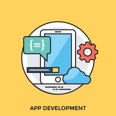 Smartphone ekran ve uygulama geliştirme tasvir eden uygulama işaretleri 