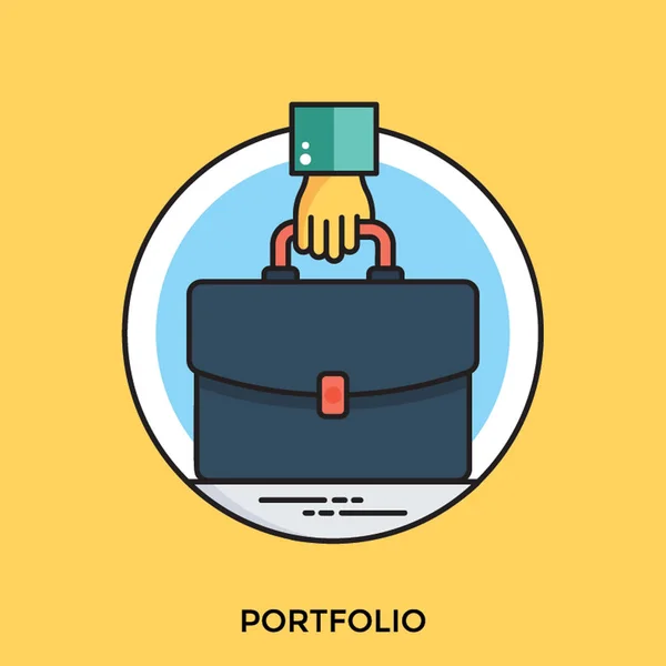 Hand Held Business Briefcase Representing Portfolio — Stock Vector