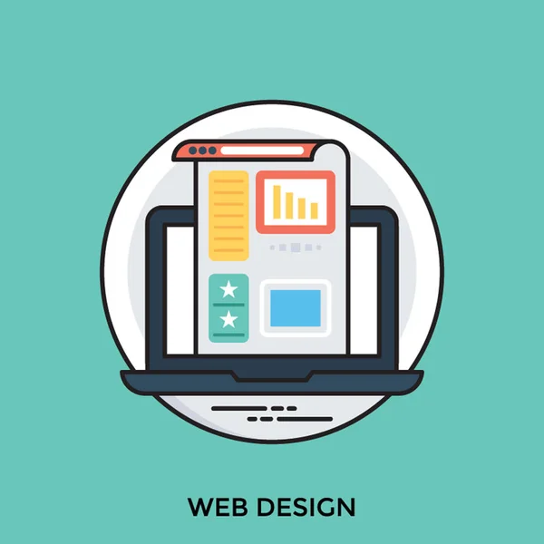 Une Page Conçue Graphiquement Sur Écran Ordinateur Représente Conception Web — Image vectorielle