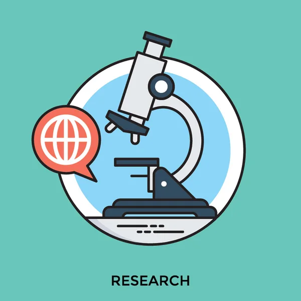 Araştırma Süreci Simgeleyen Küre Grafikli Bir Teleskop — Stok Vektör
