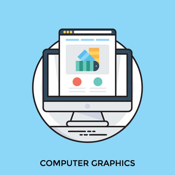 Diseño Comercial Una Computadora Que Simboliza Gráficos Por Computadora — Vector de stock