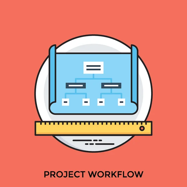 Representación Del Flujo Trabajo Del Proyecto Mediante Presencia Escala Medición — Archivo Imágenes Vectoriales