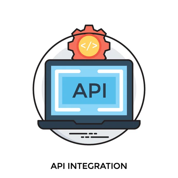 Aplikacja Programowania Interfejs Integracji Płaskie Ikona — Wektor stockowy