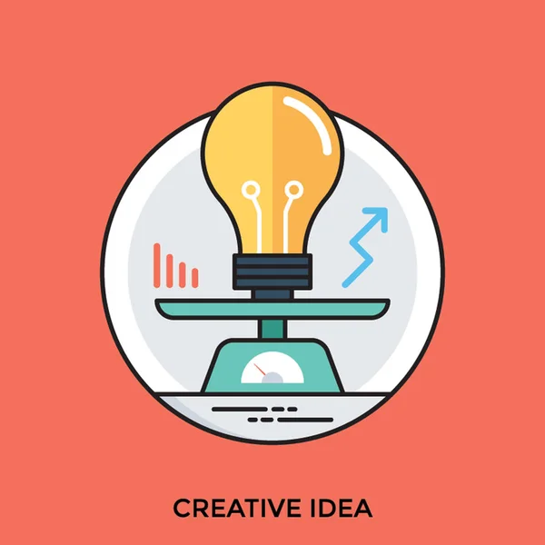 Uma Lâmpada Balança Com Símbolos Gráficos Indicando Ideia Criativa — Vetor de Stock