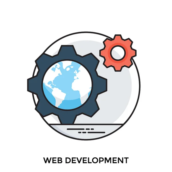 Плаский Дизайн Піктограм Веб Розробки — стоковий вектор