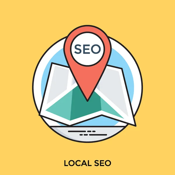 Koncepcyjne Ikona Lokalnego Search Engine Optimization Ranking Lokalne Wyszukiwanie — Wektor stockowy