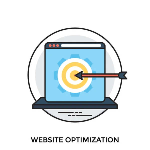 Una Flecha Objetivo Concepto Optimización Del Sitio Web — Vector de stock