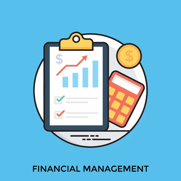 Eine Zwischenablage Finanzblatt Münze Und Taschenrechner Die Das Finanzmanagement Symbolisieren — Stockvektor