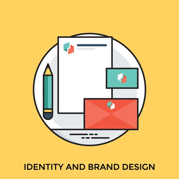 Επίπεδη Εικονίδιο Σχεδιασμός Του Ταυτότητα Της Μάρκας Και Σχεδιασμού — Διανυσματικό Αρχείο