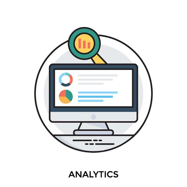 Ein Monitorbildschirm Mit Daten Die Analytik Zeigen — Stockvektor