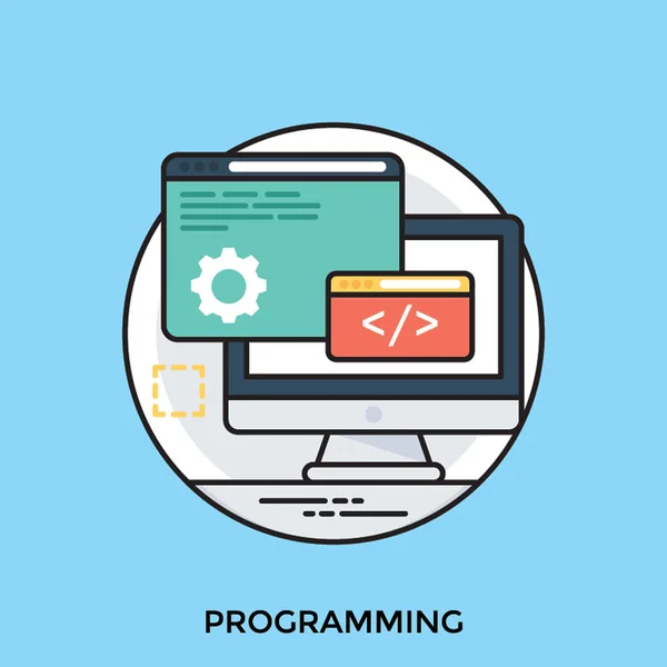 Ícone Programação Com Visual Programas Execução Computador —  Vetores de Stock