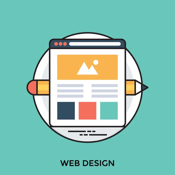 Grafik Web Tasarım Tanımlama Arkasında Bir Kalem Ile Bir Ekranda — Stok Vektör