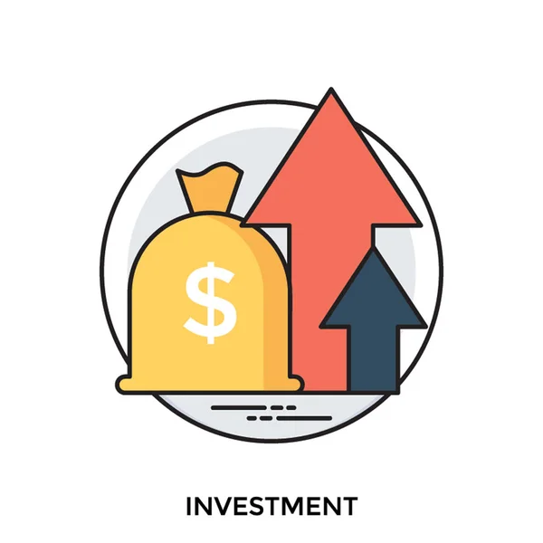 Soulever Des Flèches Avec Sac Argent Symbolisant Profit — Image vectorielle