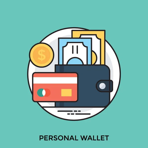 Persönliche Brieftasche Mit Kreditkarten Und Dollars Portemonnaie — Stockvektor