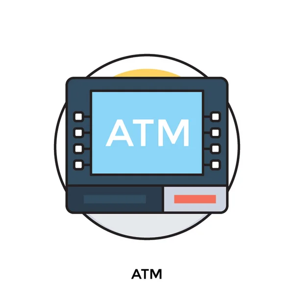 Ein Geldautomat Für Online Transaktionen Geldautomat — Stockvektor