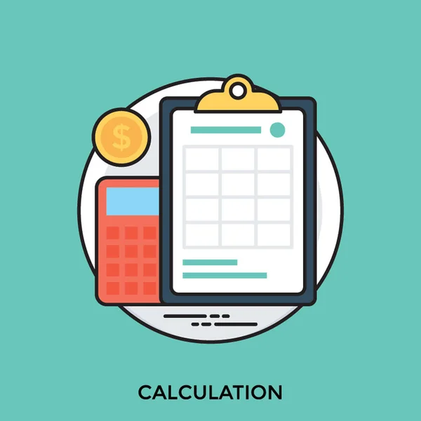 Representación Del Cálculo Financiero Realizada Por Portapapeles Calculadora Símbolo Del — Vector de stock